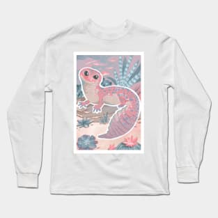 Pink Leopard Gecko and Succulents Long Sleeve T-Shirt